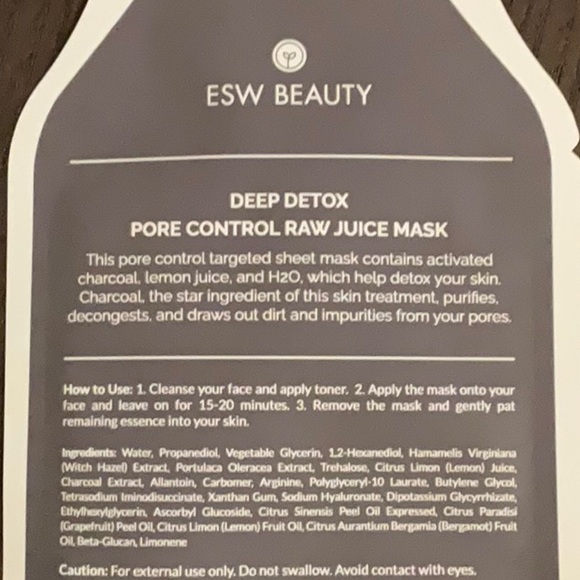 ESW Beauty H2O Activated Charcoal Lemon Juice Mask - Picture 5 of 6